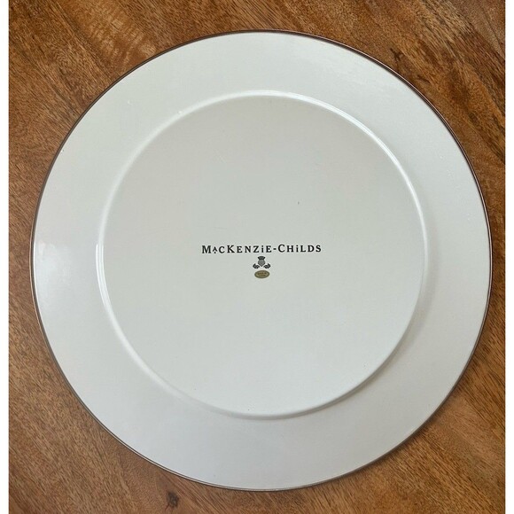 MacKenzie‑Childs Green Flower Market Cake Carrier w/ Platter 16" Retired - Picture 4 of 7